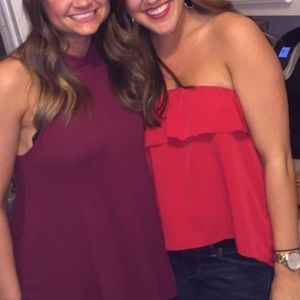 Free People Ruffle Strapless Top